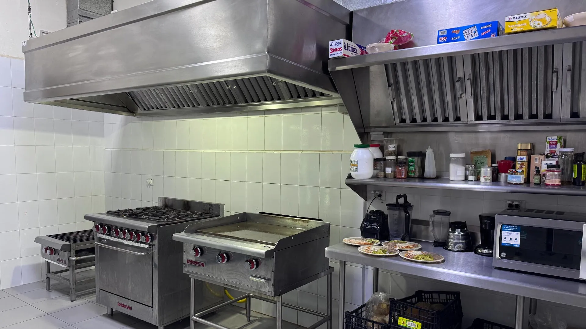 Stainless steel commercial kitchen